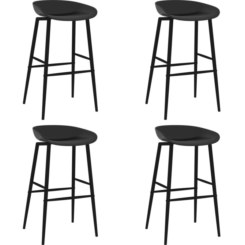 

vidaXL Taburetes de Cocina 4 Unidades Negro - Negro
