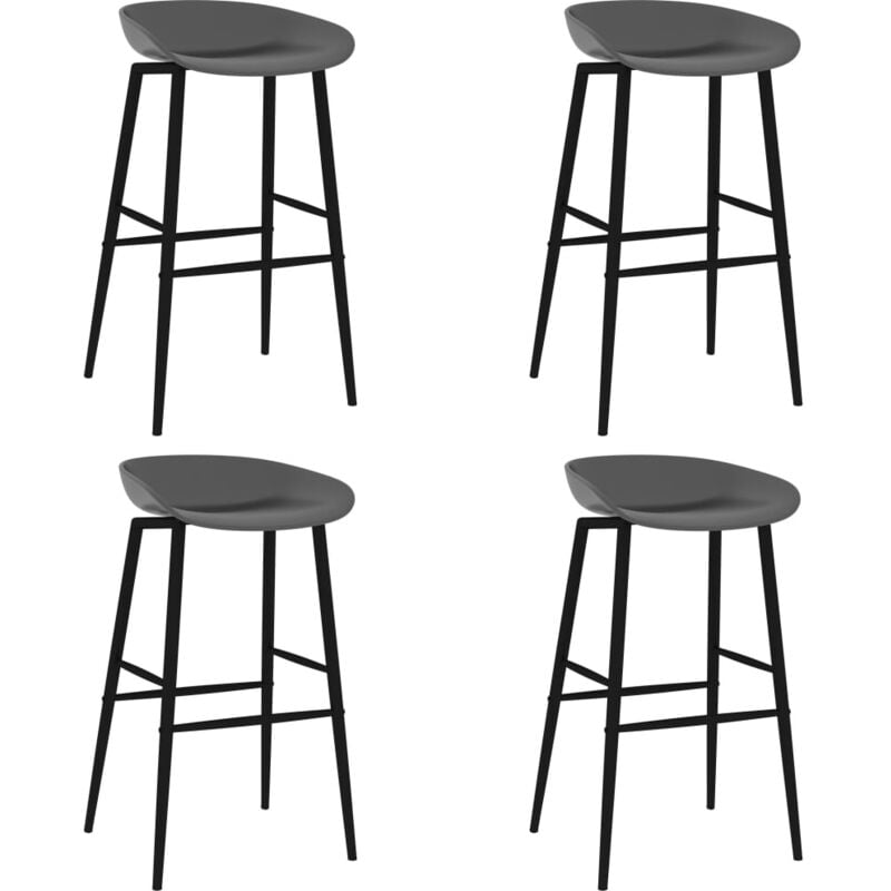 

vidaXL Taburetes de Cocina 4 Unidades Gris - Gris