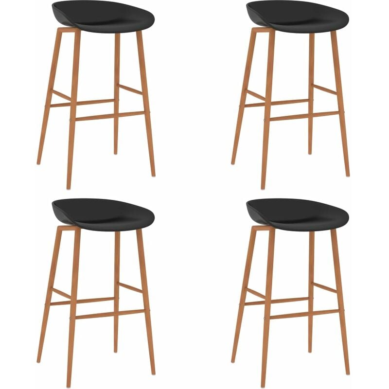 

vidaXL Taburetes de Cocina 4 Unidades Negro - Negro
