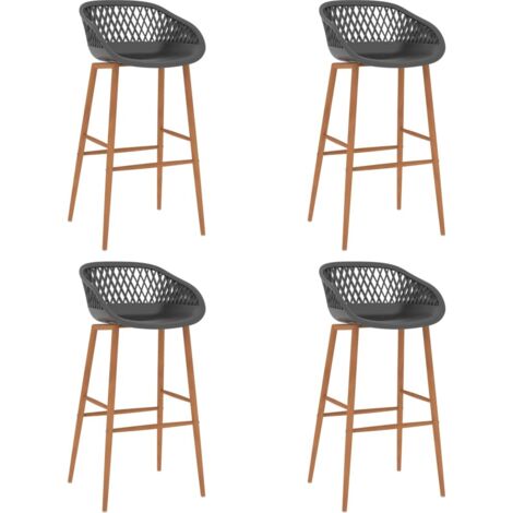Taburetes de cocina 4 unidades gris