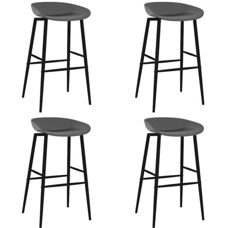 Taburetes de cocina 4 unidades gris