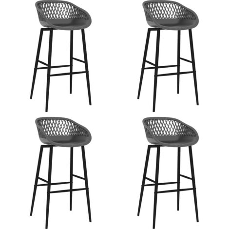 Taburetes de cocina 4 unidades gris