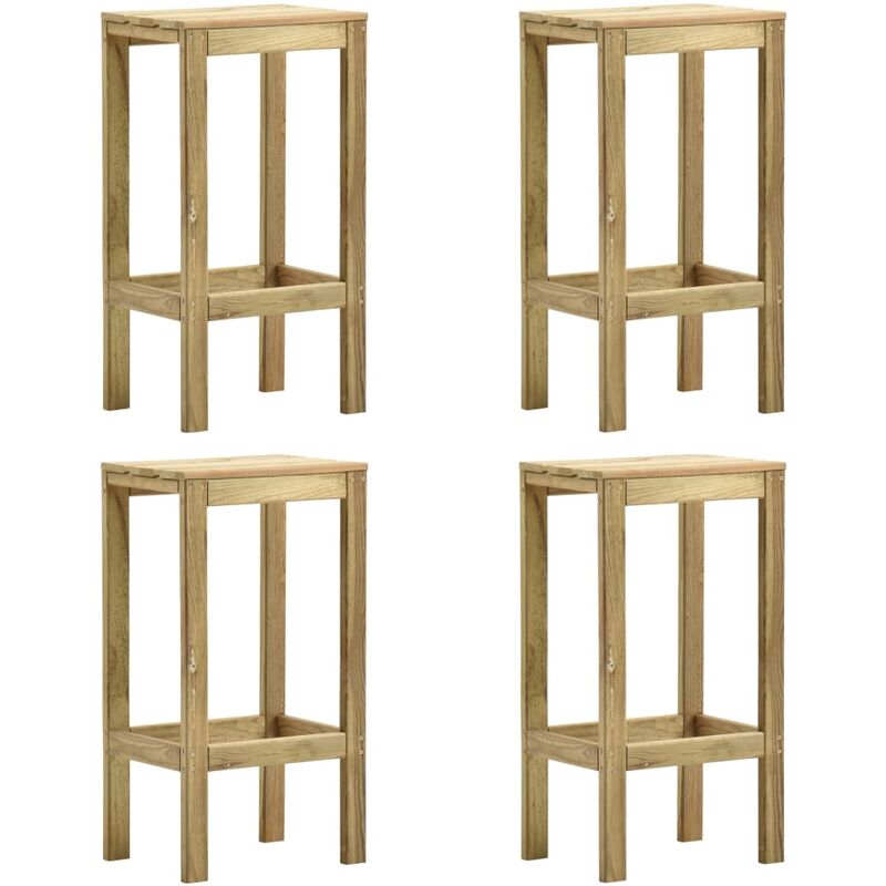 

Taburetes de cocina 4 unidades madera de pino impregnada