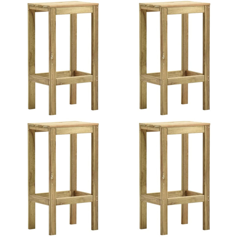 

Taburetes de cocina 4 unidades madera de pino impregnada