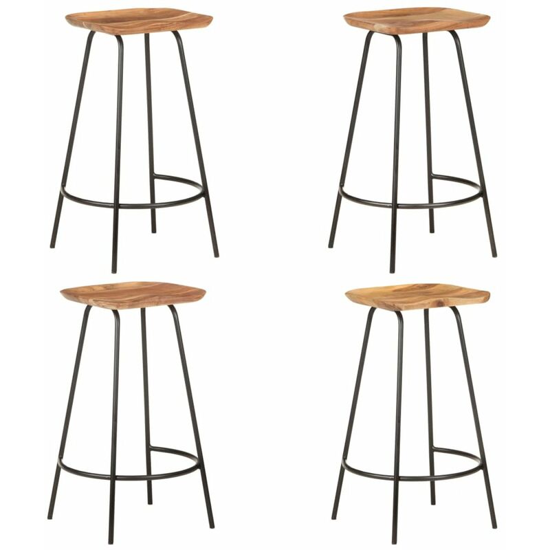 

Happyshopping - Taburetes de cocina 4 unidades madera maciza de acacia