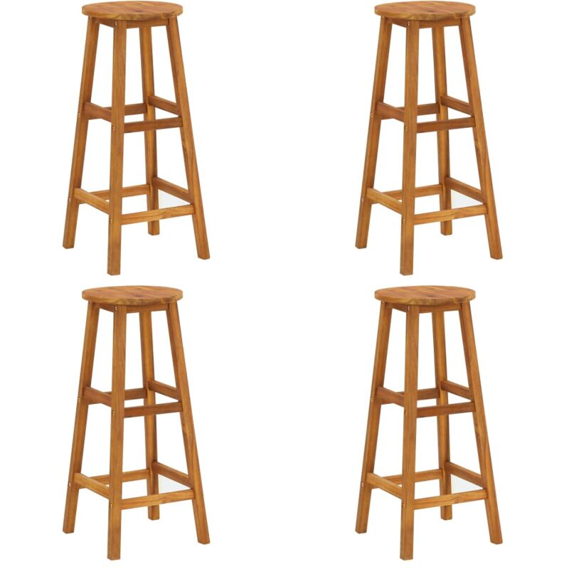 

vidaXL Madera Maciza de Acacia Taburetes de Cocina 4 Unidades - Marrón