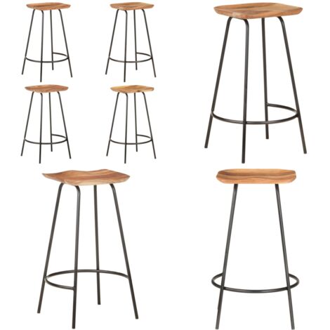 Taburetes de cocina 4 unidades madera maciza de acacia - Madera maciza - Acacia