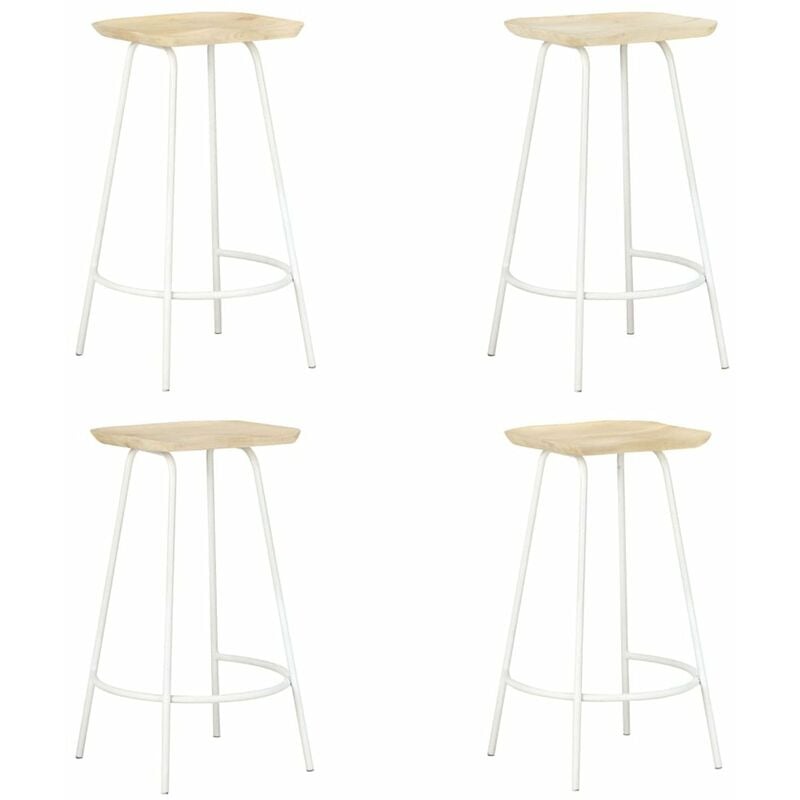 

Happyshopping - Taburetes de cocina 4 unidades madera maciza de mango