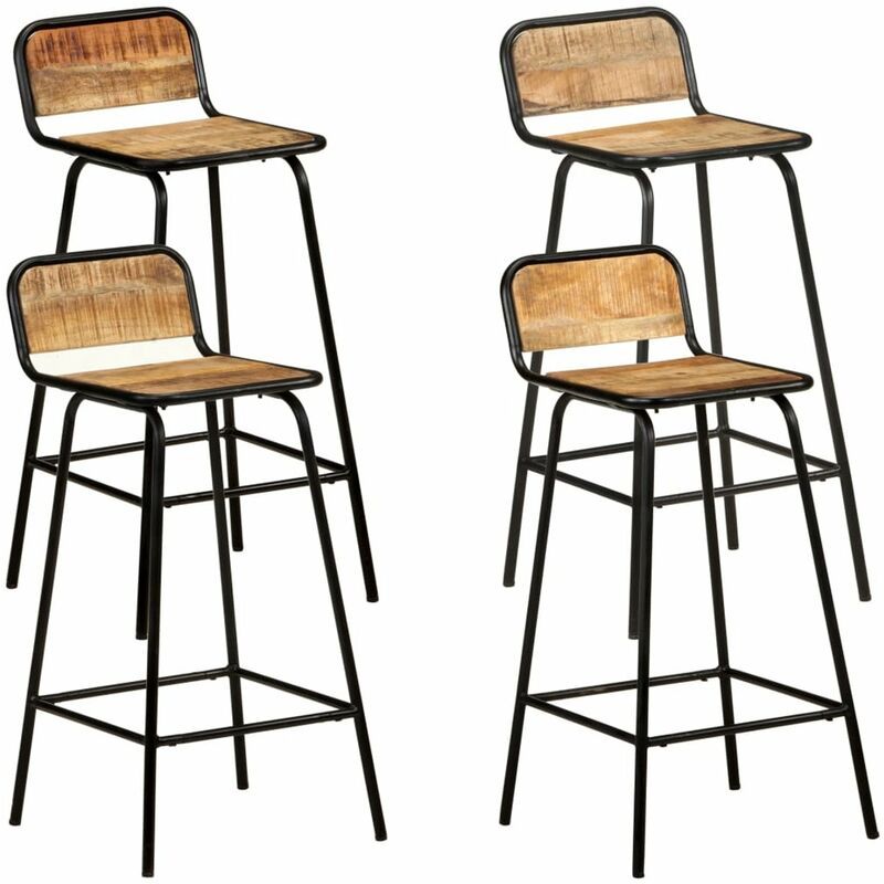 

Taburetes de cocina 4 unidades madera maciza de mango