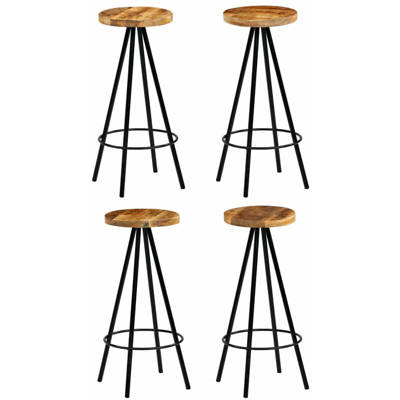 

Taburetes de cocina 4 unidades madera maciza de mango