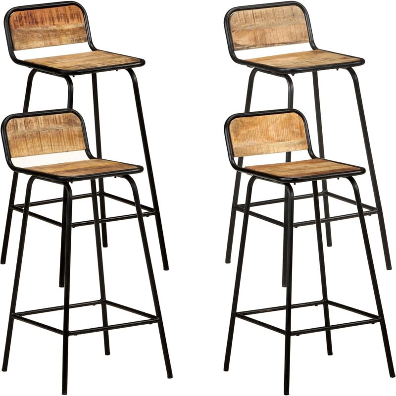 

Taburetes de cocina 4 unidades madera maciza de mango