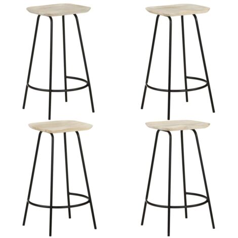 Taburetes de cocina 4 unidades madera maciza de mango