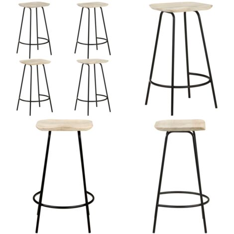 Taburetes de cocina 4 unidades madera maciza de mango - Taburetes de cocina - Madera de mango