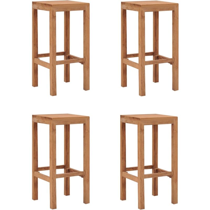 

Happyshopping - Taburetes de cocina 4 unidades madera maciza de teca