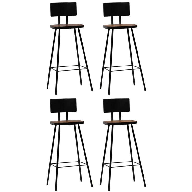 

Happyshopping - Taburetes de cocina 4 unidades madera maciza reciclada