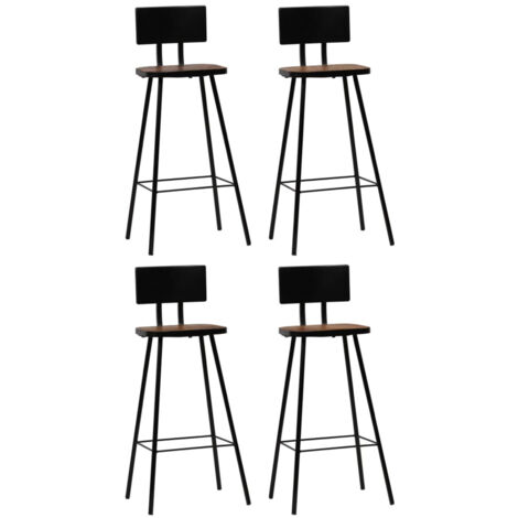 Taburetes de cocina 4 unidades madera maciza reciclada