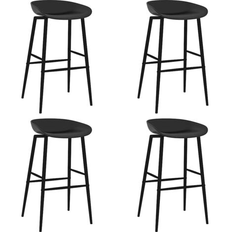 Taburetes de cocina 4 unidades negro