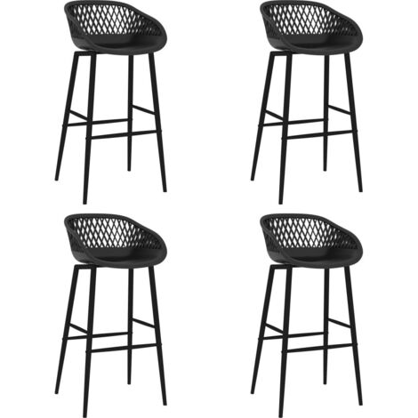 Taburetes de cocina 4 unidades negro