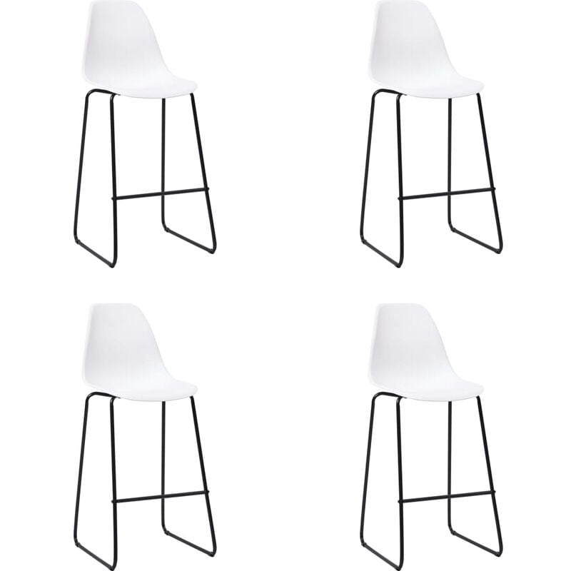 

Taburetes de cocina 4 unidades plastico blanco