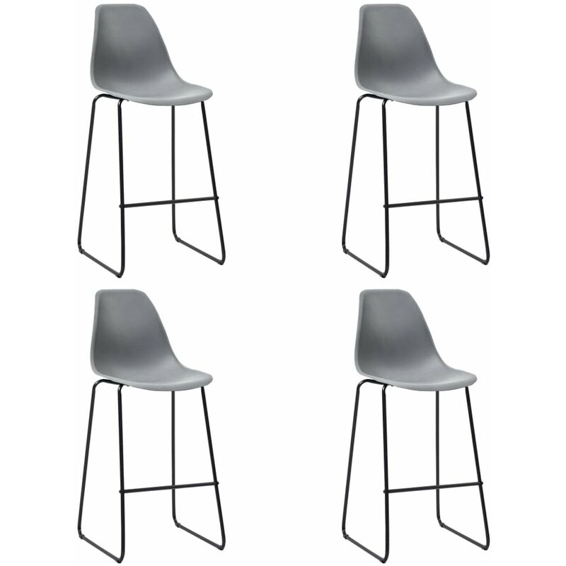 

Taburetes de cocina 4 unidades plastico gris