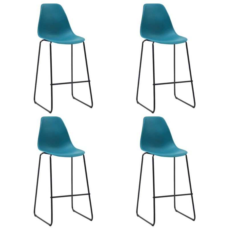 

Taburetes de cocina 4 unidades plástico turquesa