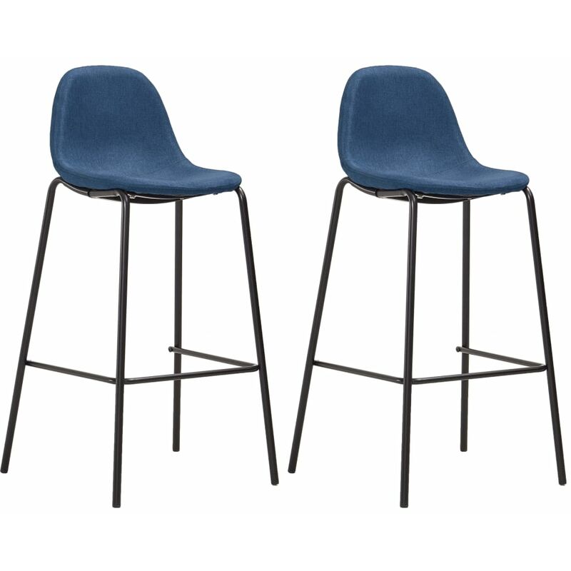 

vidaXL Taburetes de Cocina Tela 2 Unidades Azul - Azul