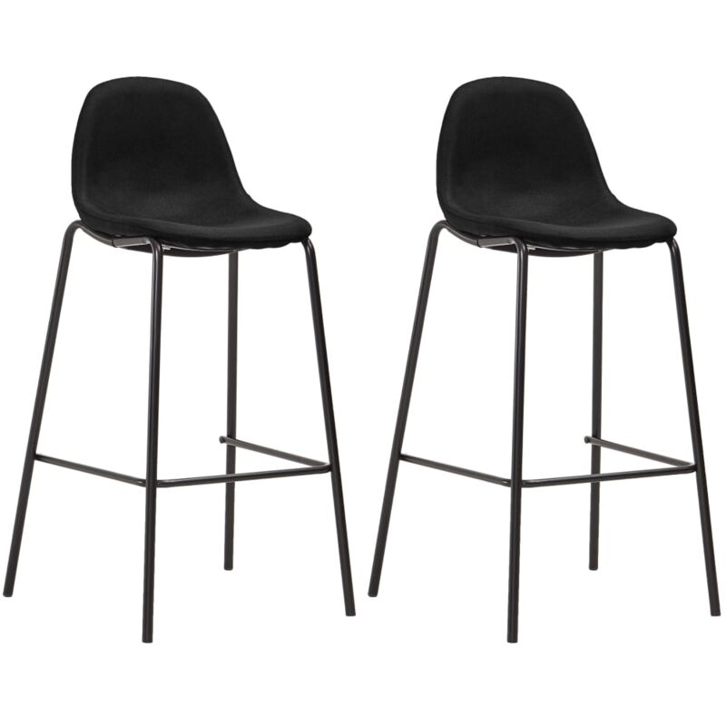 

vidaXL Taburetes de Cocina Tela 2 Unidades Negro - Negro