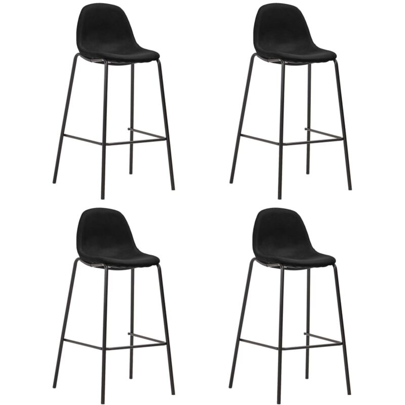 

vidaXL Taburetes de Cocina Tela 4 Unidades Negro - Negro