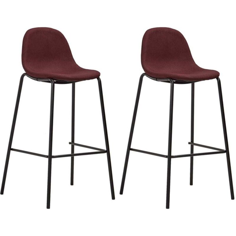 

Vidaxl - Taburetes de Cocina Tela 2 Unidades Vino - Rojo