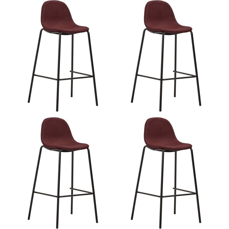 

Vidaxl - Taburetes de Cocina Tela 4 Unidades Vino - Rojo