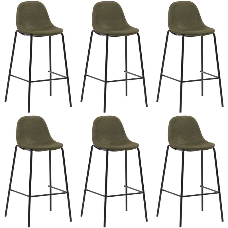 

vidaXL Taburetes de Cocina Tela 6 Unidades Marrón - Marrón