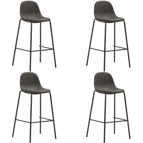 Taburetes de cocina 4 unidades tela gris oscuro vidaXL