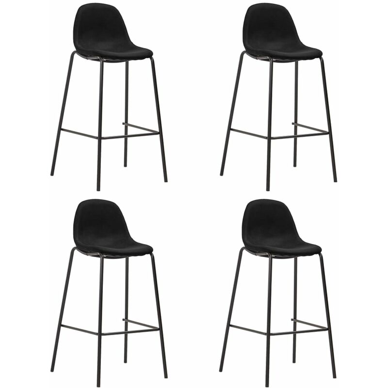 

Taburetes de cocina 4 unidades tela negro