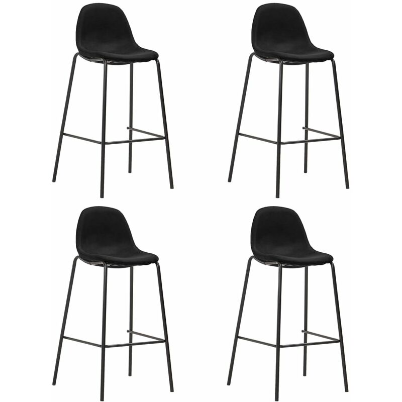 

Taburetes de cocina 4 unidades tela negro - Negro