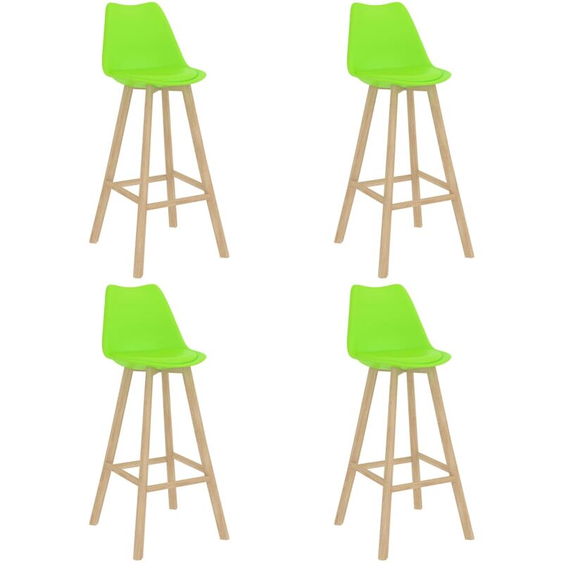 

Taburetes de cocina 4 unidades verde PP y madera maciza de haya