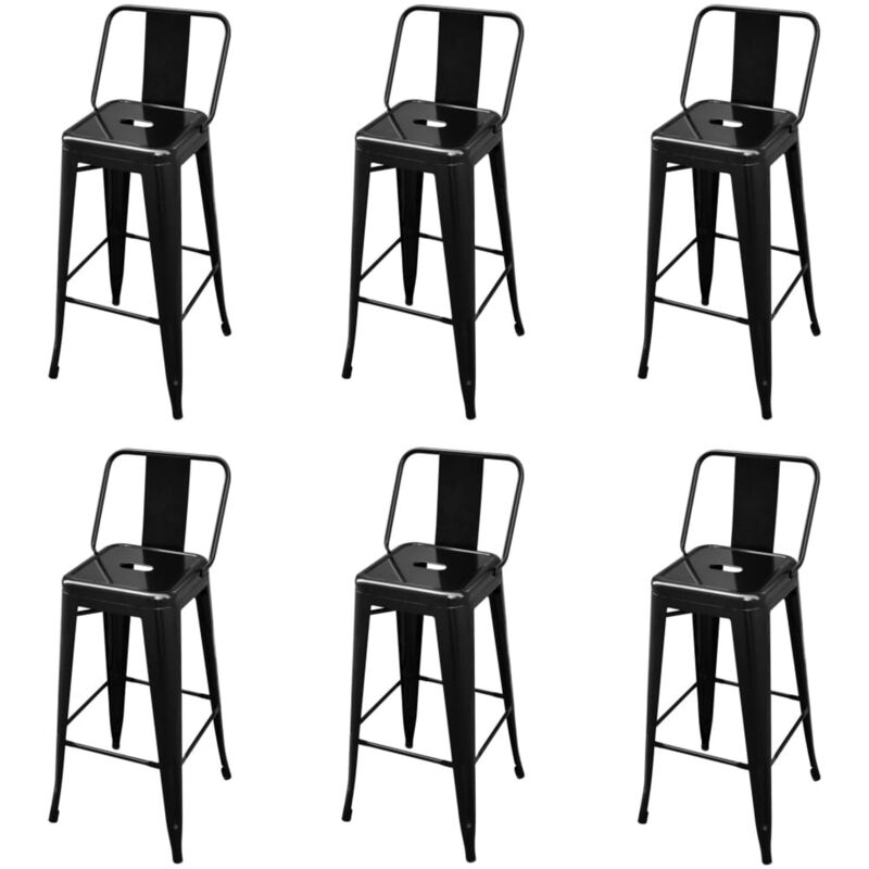 

Taburetes de cocina 6 unidades acero negro