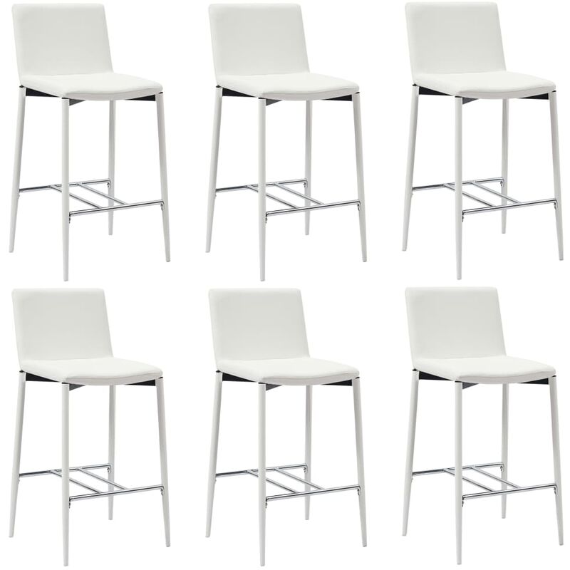 

Taburetes de cocina 6 unidades cuero sintético blanco