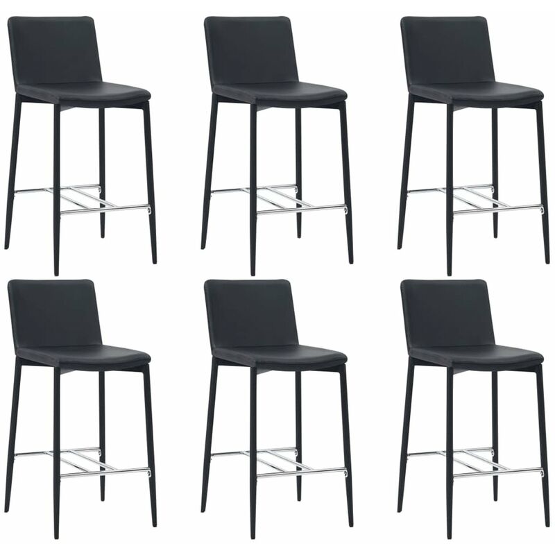

Taburetes de cocina 6 unidades cuero sintetico negro