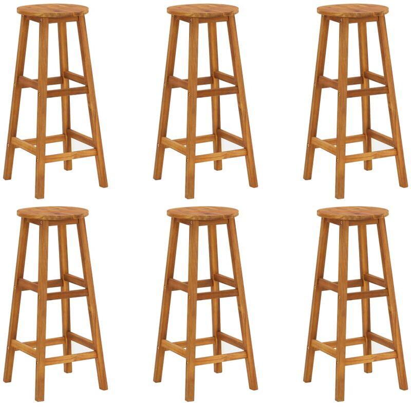 

Taburetes de cocina 6 unidades madera maciza de acacia
