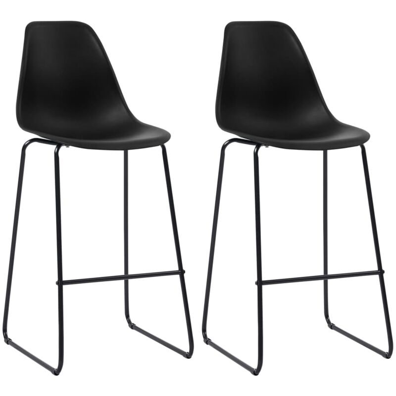 

vidaXL Taburetes de Cocina Plástico 2 Unidades Negro - Negro