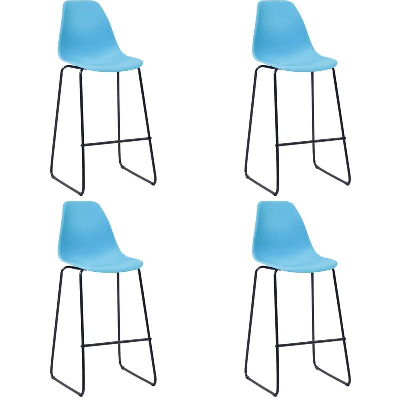 

vidaXL Taburetes de Cocina Plástico 4 Unidades Azul - Azul