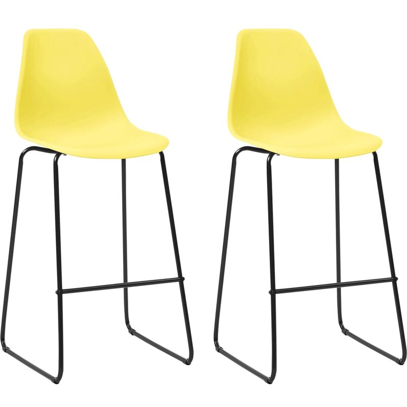 

vidaXL Taburetes de Cocina Plástico 2 Unidades Amarillo - Amarillo