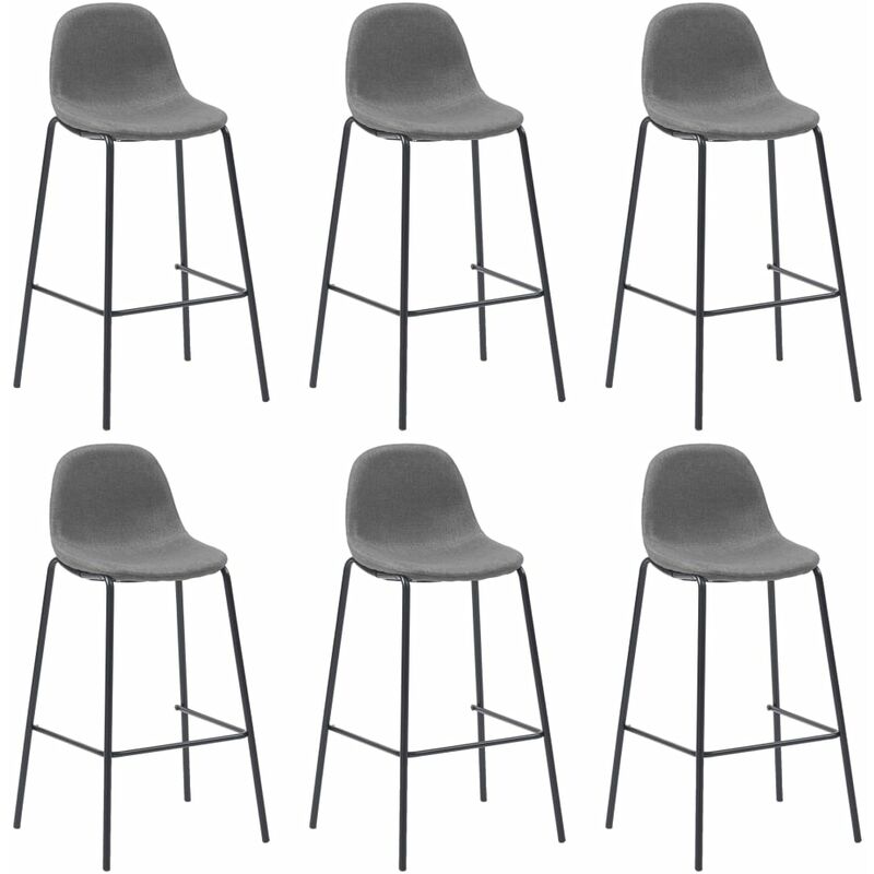 

Rogal Home&Deco Taburetes de cocina 6 unidades tela color gris topo