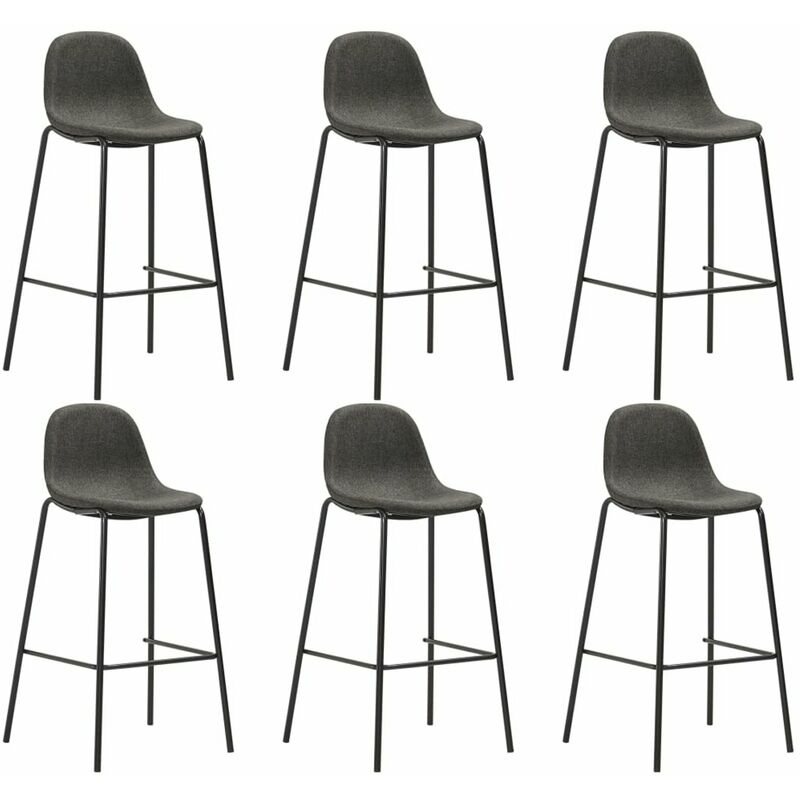 

Taburetes de cocina 6 unidades tela gris oscuro