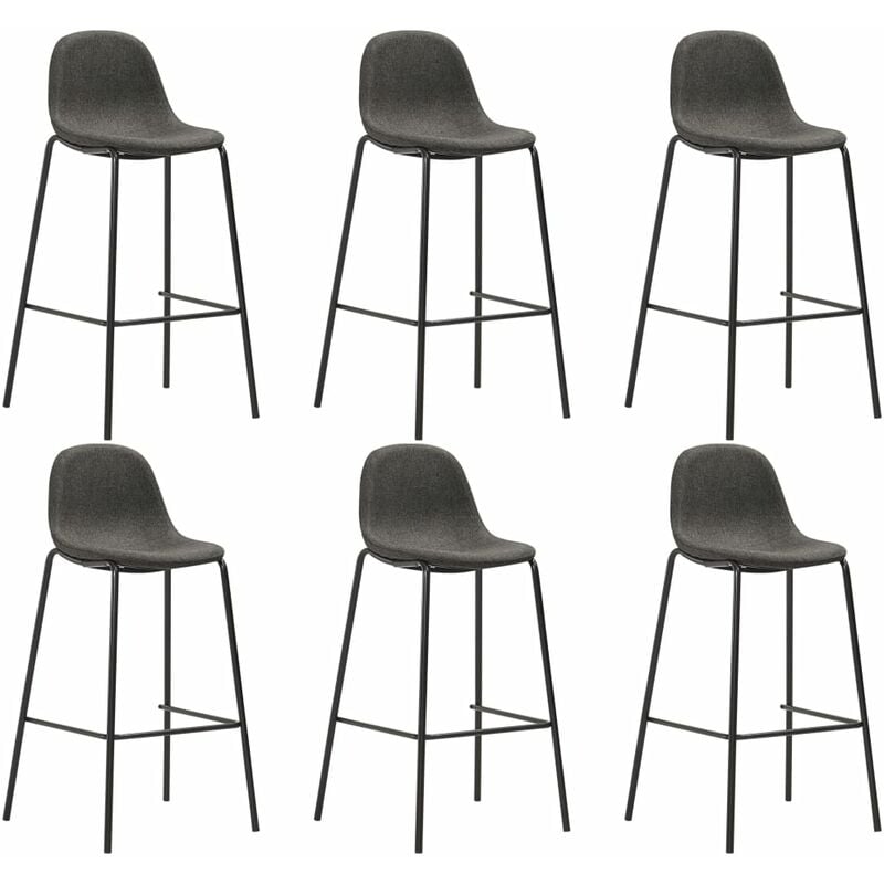 

Taburetes de cocina 6 unidades tela gris oscuro