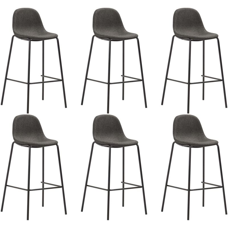 

vidaXL Taburetes de cocina 6 unidades tela gris oscuro - Gris