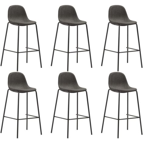 Taburetes de cocina 6 unidades tela gris oscuro vidaXL