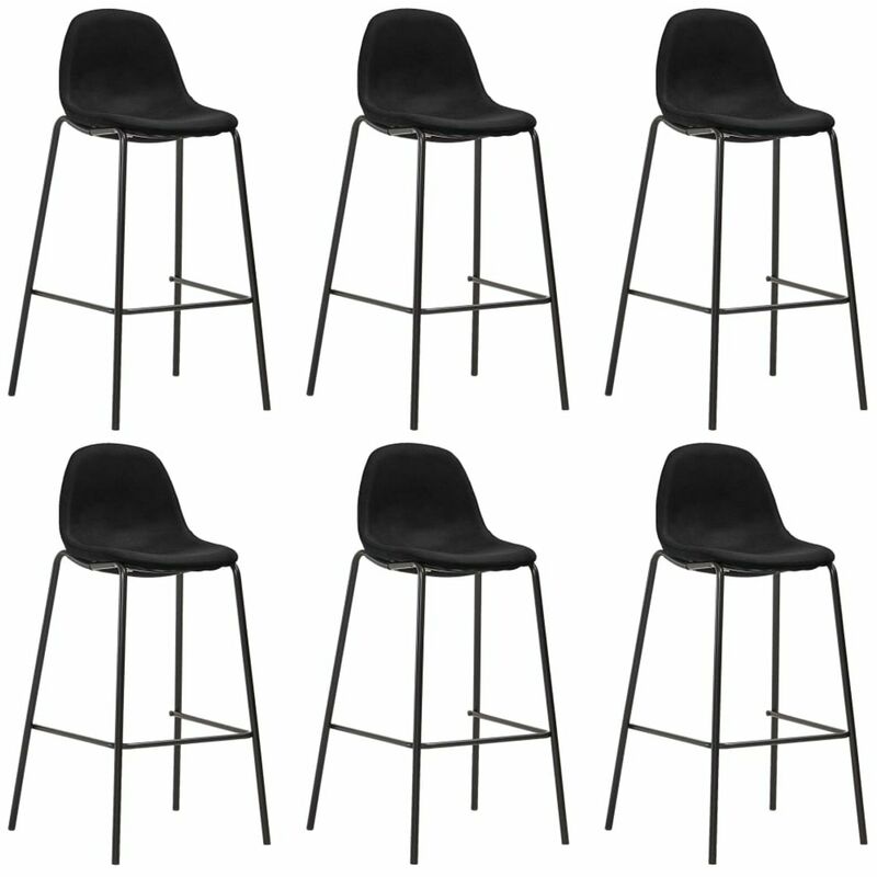 

Taburetes de cocina 6 unidades tela negro