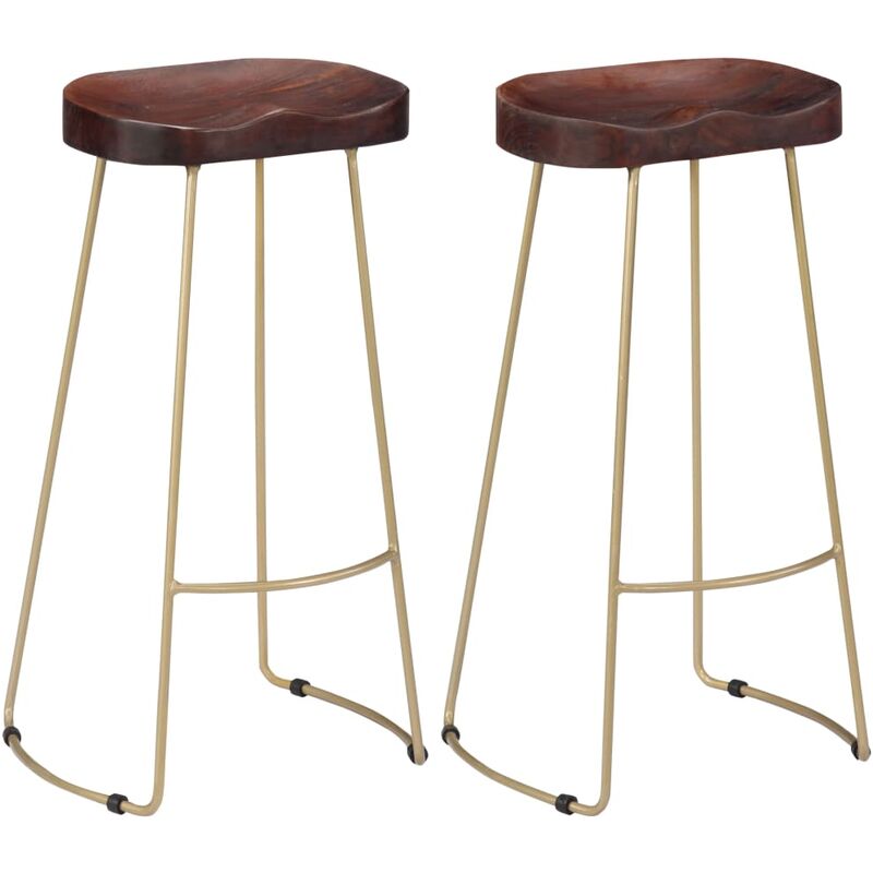

Taburetes de cocina gavin 2 unidades madera maciza de mango