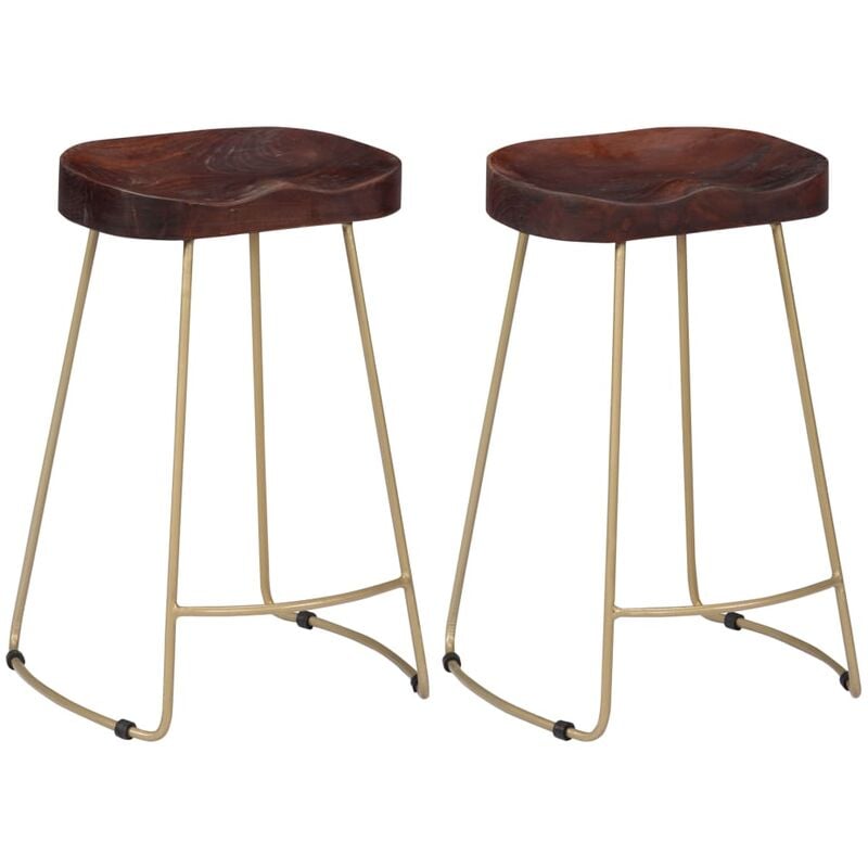 

Taburetes de cocina gavin 2 unidades madera maciza de mango
